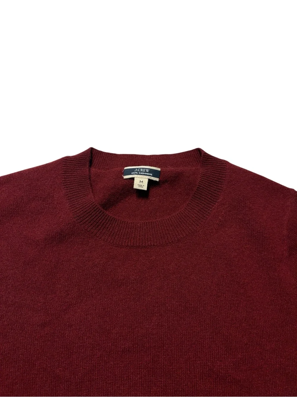 J. Crew Cashmere Classic Fit Crewneck Size Medium Cranberry Cozy Fall Preppy